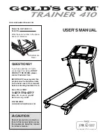 Gold's Gym Stride Trainer 410 User Manual preview