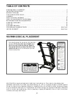 Preview for 2 page of Gold's Gym Trainer 720 User Manual