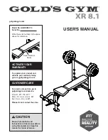 Gold's Gym XR 8.1 User Manual предпросмотр
