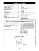 Предварительный просмотр 2 страницы Goldstar MA-1011B Owner'S Manual & Cooking Manual