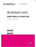 Предварительный просмотр 1 страницы Goldstar MA825B Owner'S Manual & Cooking Manual