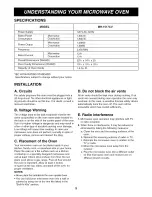 Preview for 5 page of Goldstar MH-1517CV Owner'S Manual & Cooking Manual