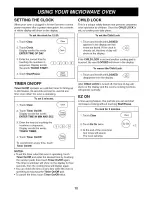 Preview for 12 page of Goldstar MH-1517CV Owner'S Manual & Cooking Manual