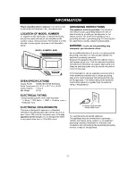 Предварительный просмотр 5 страницы Goldstar MV-1500MG Owner'S Manual