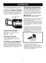 Preview for 6 page of Goldstar MV-1725W Owner'S Manual & Cooking Manual