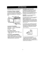 Preview for 6 page of Goldstar MV1526B Owner'S Manual & Cooking Manual