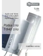 golmar Platea Uno Installation Manual предпросмотр