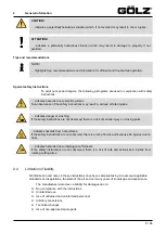 Preview for 8 page of GÖLZ Bridge Saw Original Operating Manual