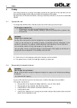 Preview for 10 page of GÖLZ Bridge Saw Original Operating Manual