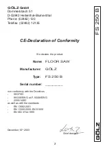 Preview for 2 page of GÖLZ FS 250 B Manual