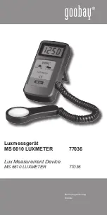 Preview for 1 page of Goobay MS 6610 LUXMETER Manual