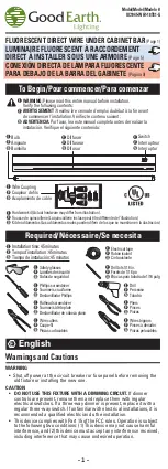 Preview for 1 page of Good Earth Lighting UC1045-WH1-18T81-G Manual