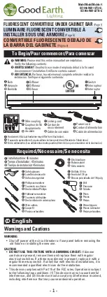 Preview for 1 page of Good Earth Lighting UC1046-WH1-12T51-G Quick Start Manual
