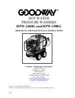 Good Way HPW-2600G Operating And Maintenance Instructions Manual preview