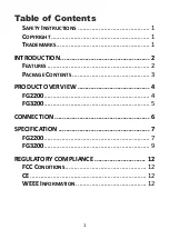 Preview for 3 page of Good Way Z-Gate FG2200 User Manual