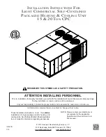 Preview for 1 page of Goodman 15 ton CPC Series Installation Instructions Manual