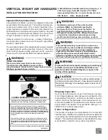 Preview for 1 page of Goodman AWUF18 Installation Instructions Manual