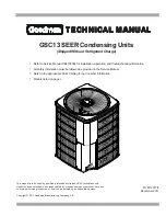 Goodman GSC13 SEER Technical Manual preview