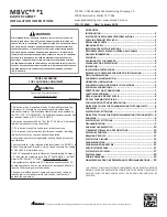 Preview for 1 page of Goodman MBVC 1 Series Installation Instructions Manual