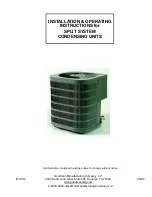 Goodman Split System Condensing Units IO-101G Installation And Operating Instructions Manual предпросмотр