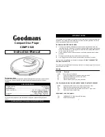 Предварительный просмотр 1 страницы Goodmans CDMP3 520 Instruction Manual