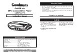 Goodmans CDMP3527K Instruction Manual предпросмотр