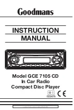 Goodmans GCE 7105 CD Instruction Manual предпросмотр