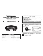 Preview for 1 page of Goodmans GPS158RR Instruction Manual