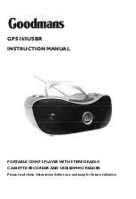 Предварительный просмотр 1 страницы Goodmans GPS165USBR Instruction Manual