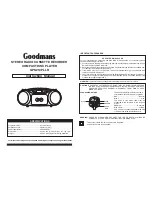 Goodmans gps213pllr Instruction Manual preview