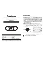 Preview for 1 page of Goodmans GPS214PLLR Instruction Manual