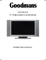 Предварительный просмотр 1 страницы Goodmans GTV27WLCD Instruction Manual