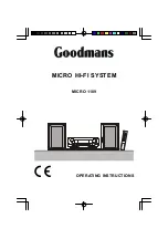 Preview for 1 page of Goodmans MICRO 1109 Operating Instructions Manual