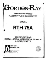 Gordon-Ray RTH-75A Installation, Operation, Service, And Parts Manual preview