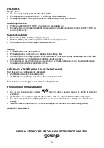 Preview for 3 page of Gorenje 287988 Instructions For Use Manual