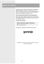 Preview for 27 page of Gorenje 738287 Instruction Manual