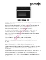 Preview for 1 page of Gorenje BOC 6322 AX Instructions For Use And Installation