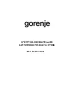 Gorenje BOW3300AX Operating And Maintenance Instructions Manual preview