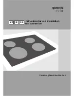 Gorenje Ceramic glass induction hob Instructions For Use, Installation And Maintenance preview