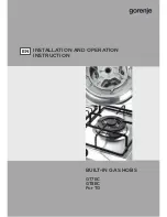 Preview for 1 page of Gorenje GT7EC Installation And Operation Instruction Manual