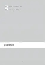 Gorenje GW641UX Instructions For Use Manual preview