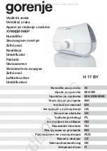 Предварительный просмотр 1 страницы Gorenje H 17 BY Instruction Manual