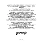 Gorenje IDKG 9545 E Installation And Maintenance Manual preview