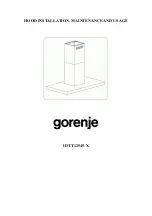 Preview for 1 page of Gorenje IDTT 12545 X Installation, Maintenance And Usage