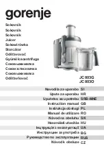 Preview for 1 page of Gorenje JC803G Instruction Manual