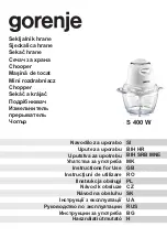 Preview for 1 page of Gorenje S 400 W Instructions For Use Manual