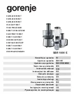 Gorenje SBR 1000 E Instruction Manual предпросмотр