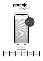 Preview for 1 page of Gorenje SENSE AIR AP500 Manual