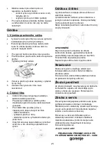 Preview for 25 page of Gorenje VC 1615 G Instruction Manual