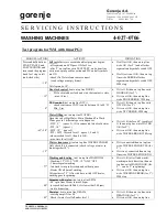 Preview for 4 page of Gorenje WA63080 Servicing Instructions